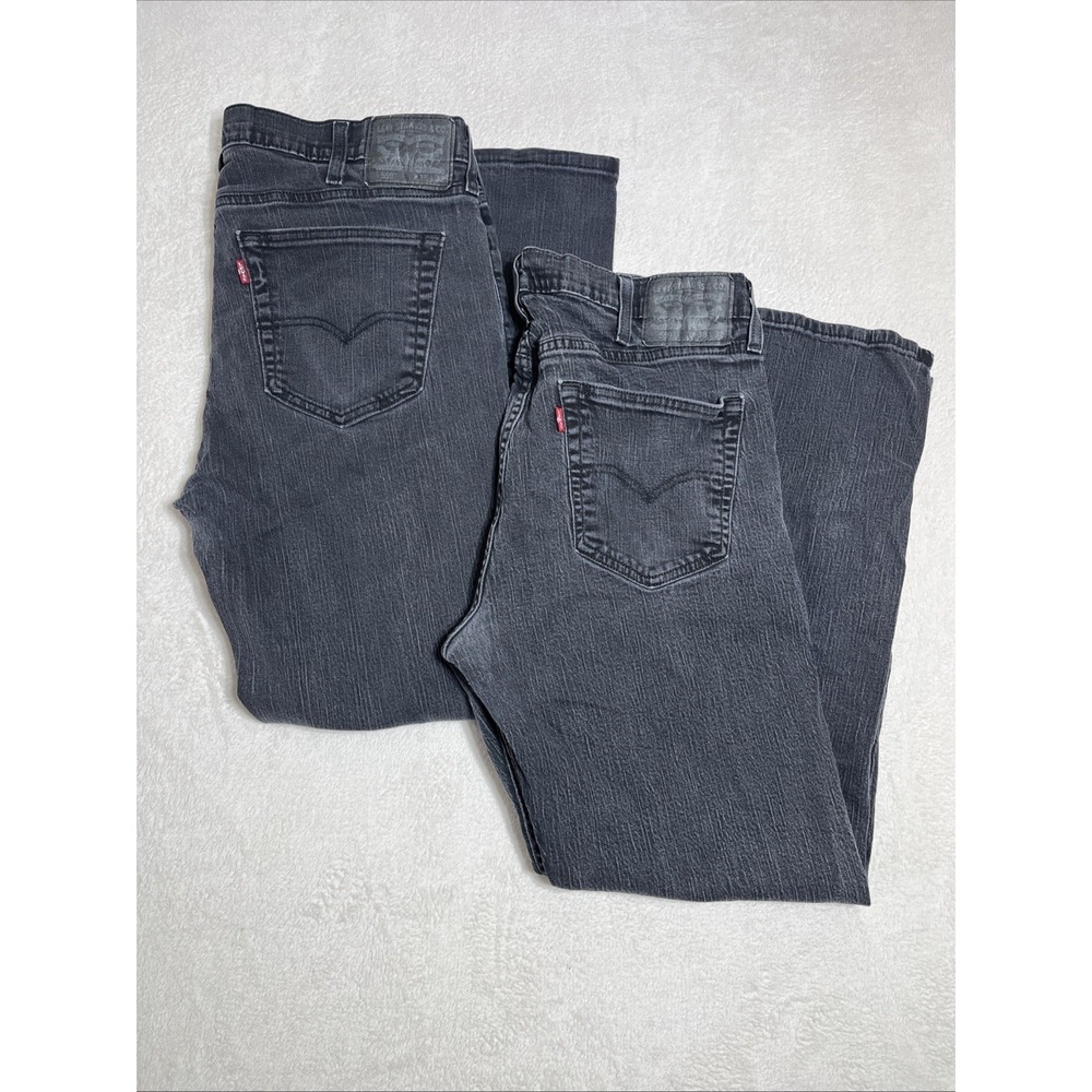 Levi‎ 559 2 Pairs Jeans Mens 38x32 Black Straight Leg Western Red Tab Grunge EUC